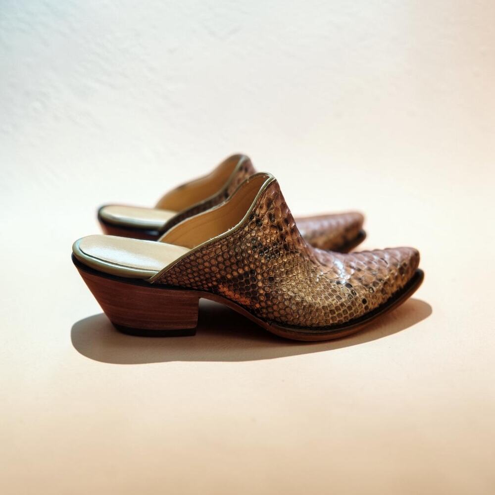Custom Made Genuine Python Western Mules, Sz 8.5